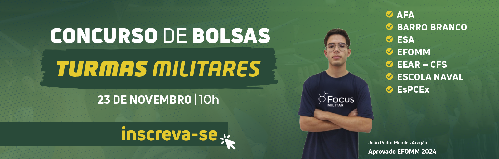 Inscreva-se Concurso de Bolsas Focus Militar